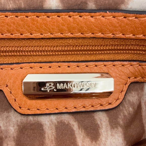 B. Makowsky Dunaway Glove Leather Tote Nutmeg Leather Hobo Shoulder Bag Gift - Picture 15 of 16